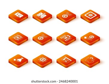 Set Money in hand, Dollar, share, network, Smartphone with dollar, plant, Online banking, Briefcase money, Piggy and Hand giving icon. Vector