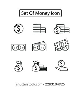 A set of money icon