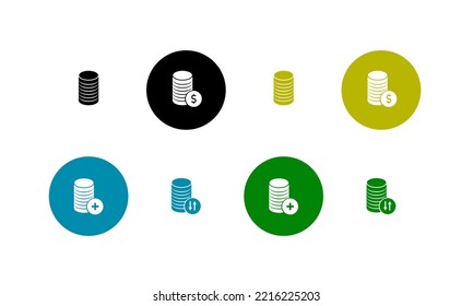 set of money icon. money, purchase, and coin icon. flat style - stock vector.	