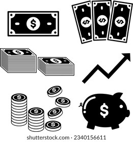 set of money icons set
