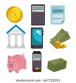 set of money icons