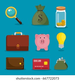 set of money icons