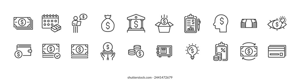 set of money icons, coin, finance, 