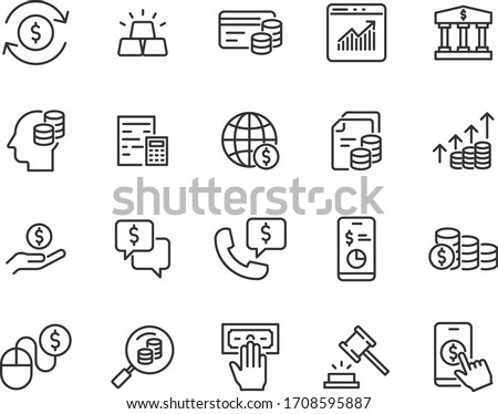 set of money icons, coin, finance, payment, tax, currency
