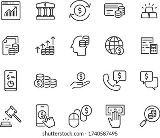 set of money icons, finance, coin, payment, account, 