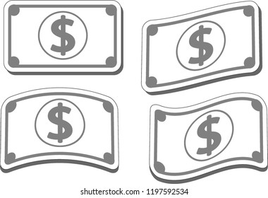 set of  money icons vector