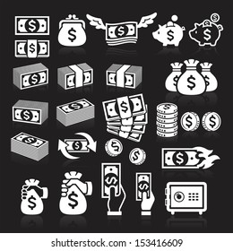 Set of money icons. Vector illustration