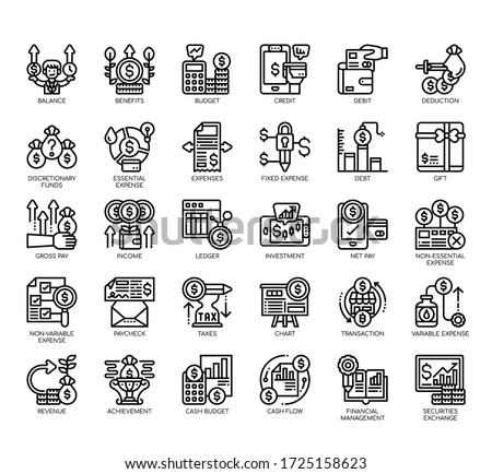 Set of money management thin line and pixel perfect icons for any web and app project. 