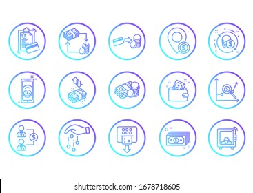 Set of Money Related Vector Line Icons. logo, app development and website design. Premium symbols isolated on a white background.