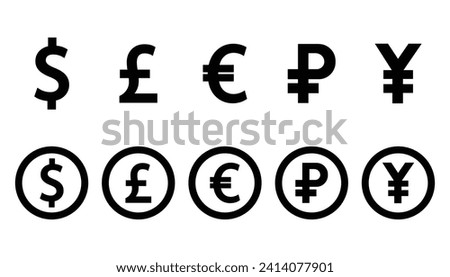 set of money symbols vector