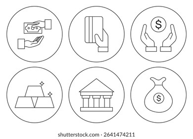 set of money thin line icon. money management set . finance icon collections. eps 10