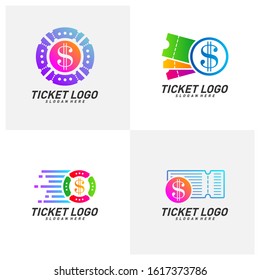 
Set of Money Ticket Logo Template Design Vector, Emblem, Creative design, Icon symbol concept