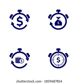 Set of Money Time logo design vector template, Business logo design concept, Icon symbol