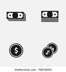 Set of money  vector icons.
