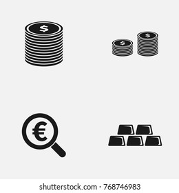 Set of money  vector icons.