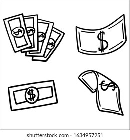 Set of Money. Vector illustration.