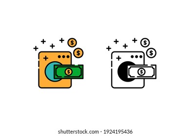 Set of money washing icon logo design template use line style.