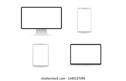 Set of Monitor, laptop, tablet, smartphone template