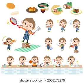 A set of monkey girl about cooking.It's vector art so it's easy to edit.