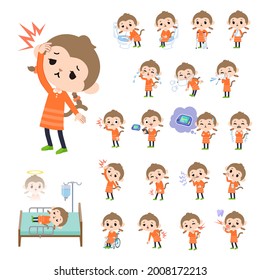 A set of monkey girl with injury and illness.It's vector art so it's easy to edit.