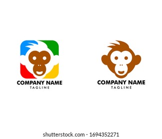 Set of Monkey logo design vector illustration template