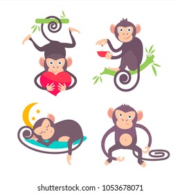 Set of monkey vector