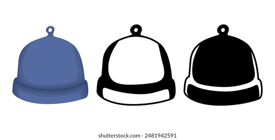 set Monmouth cap icon vector illustration