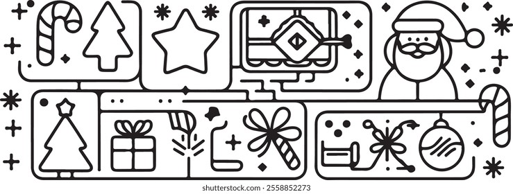 a  set mono vector design of a christmas