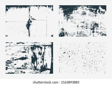 Set of monochrome abstract vector grunge textures.