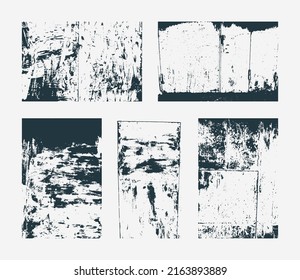 Set of monochrome abstract vector grunge textures.