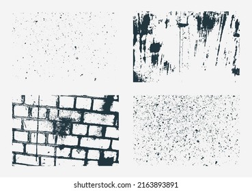 Set of monochrome abstract vector grunge textures.