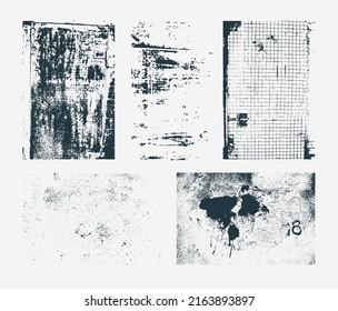 Set of monochrome abstract vector grunge textures.