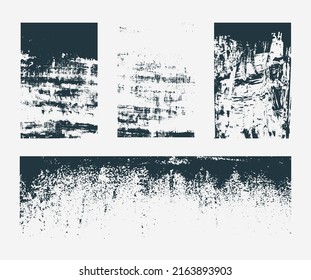 Conjunto de texturas monocromáticas abstractas de grunge vectorial.