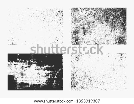 Set of monochrome abstract vector grunge textures.