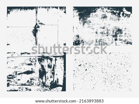 Set of monochrome abstract vector grunge textures.