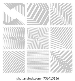 Set Monochrome backgrounds from straight lines. Vector