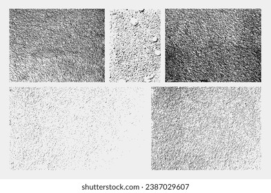 Set of monochrome black and white abstract vector grunge textures.