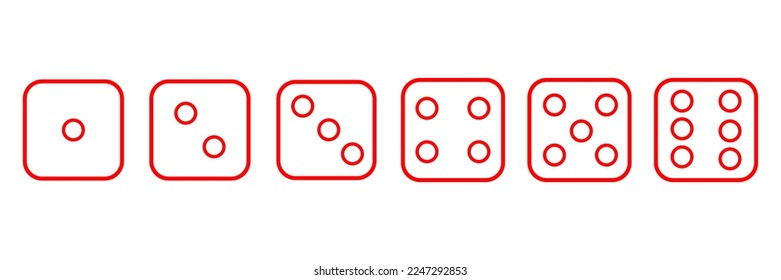 Set of monochrome dices. Vector isolated dice icons