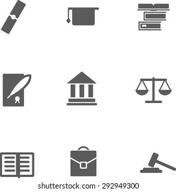 Set of monochrome flat icons court topi?. Useful for infograpics, presentation and web site.