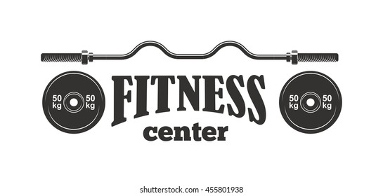Set of monochrome gym fitness emblems, labels, badges, logos and designed elements