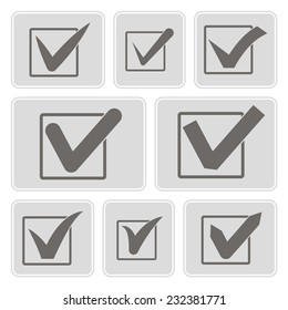 set of monochrome icons with checkmarks for your design