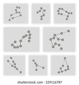 set of monochrome icons with different constellations for your design