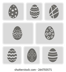 set of monochrome icons with Easter eggs for your design