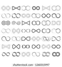 set of monochrome icons with Infinity symbols for your design