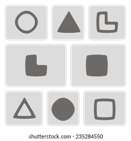 set of monochrome icons with socionic symbols for your design