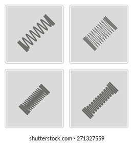 set of monochrome icons with Springs for your design svg
