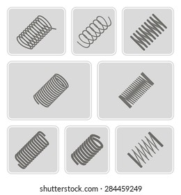 set of monochrome icons with Springs for your design