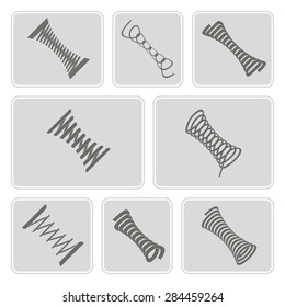 set of monochrome icons with Springs for your design