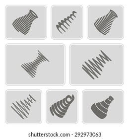 set of monochrome icons with Springs for your design