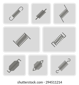 set of monochrome icons with Springs for your design